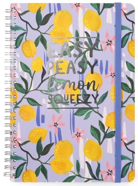 Legami - Large Spiral Weekly Calendar, 12 Months, from January 2024 to December 2024, Folding Planner 2024/2025, Elastic Closure, Final Pocket, Address Book, 15x21 cm, Lemon Theme