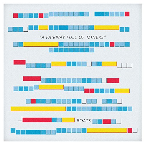 "Album cover with colorful grid pattern and text 'A Fairway Full of Miners' and 'Boats'."