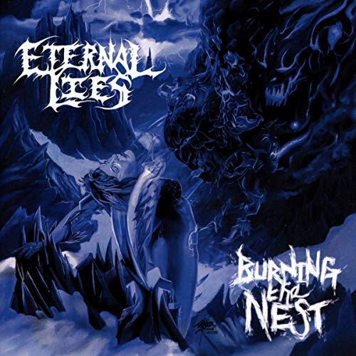 CD cover art: dark fantasy scene with figures and fiery nest.