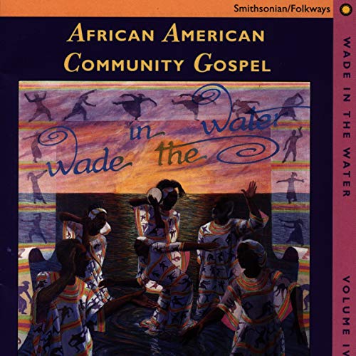 "CD cover art featuring people in white robes dancing in and around water."
