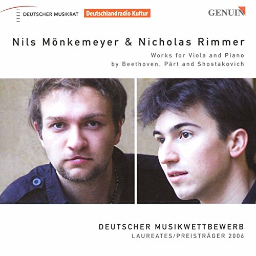 CD cover featuring portraits of two classical musicians, Nils Mönkemeyer and Nicholas Rimmer.