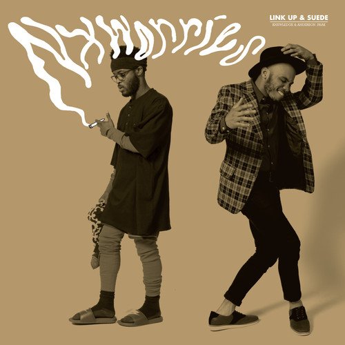 Nxworries album cover featuring two men in hats, sepia tone.
