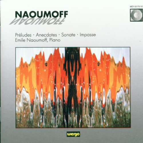 The image depicts a CD cover with an abstract painting and text. #### Alt text: "CD cover with abstract orange and black painting and 'NAOUMOFF' text."