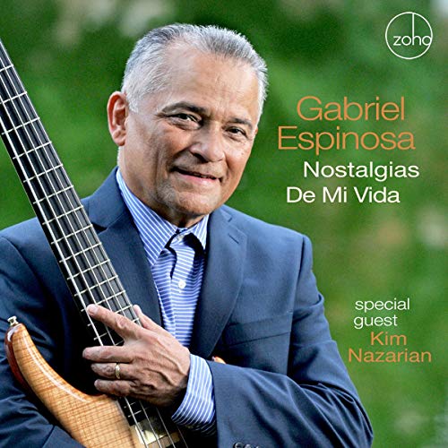 CD cover featuring Gabriel Espinosa with a bass and text "Nostalgias De Mi Vida".