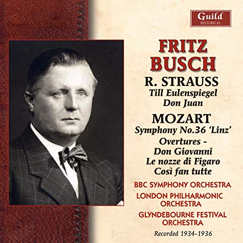 CD cover featuring portrait of conductor Fritz Busch and composers’ names.