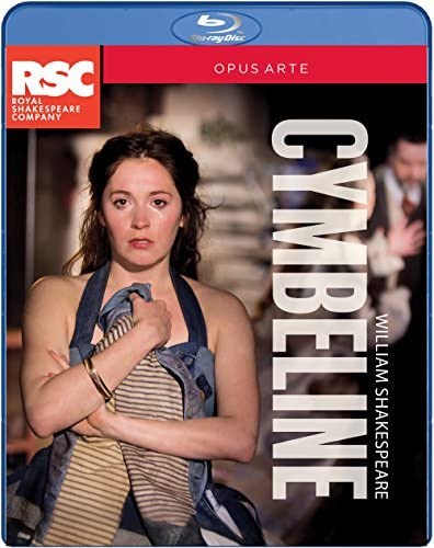 Blu-ray cover for Shakespeare's *Cymbeline* featuring a woman in costume.