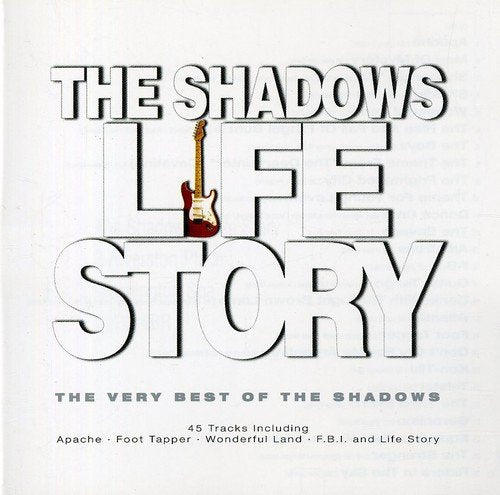 CD cover for “The Shadows – Life Story” featuring a guitar silhouette.