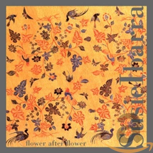 Yellow album cover with floral and bird pattern, featuring "flower after flower" text at the bottom.