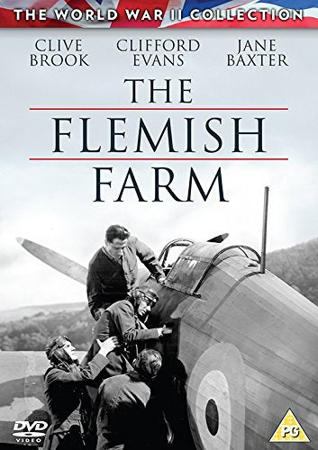 DVD cover: black-and-white image of men boarding a plane, with title "The Flemish Farm".