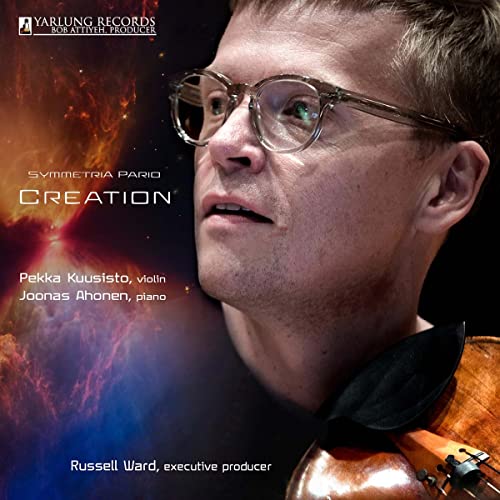 CD cover featuring violinist Pekka Kuusisto with a nebula background.