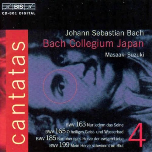 CD cover with red and black design, featuring "cantatas" text and abstract image.