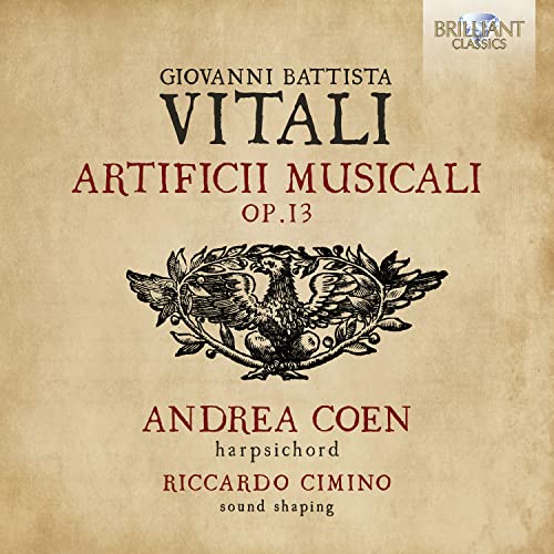 CD cover for Vitali’s “Artificii Musicali Op.13” featuring a phoenix illustration.