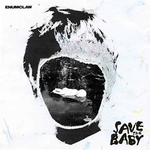 CD cover: dark abstract face with a baby in a watery void.