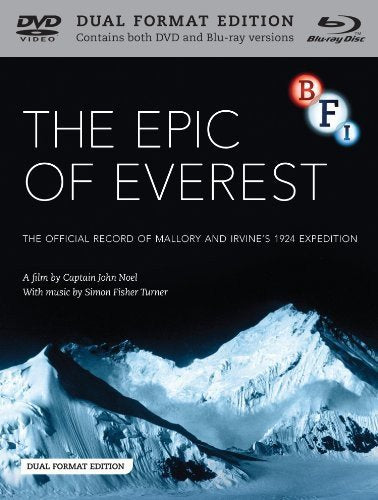 Blu-ray cover for “The Epic Of Everest” showing a snow-capped mountain.