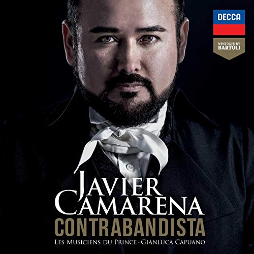 Javier Camarena CD cover featuring a portrait of the tenor in dark clothing.