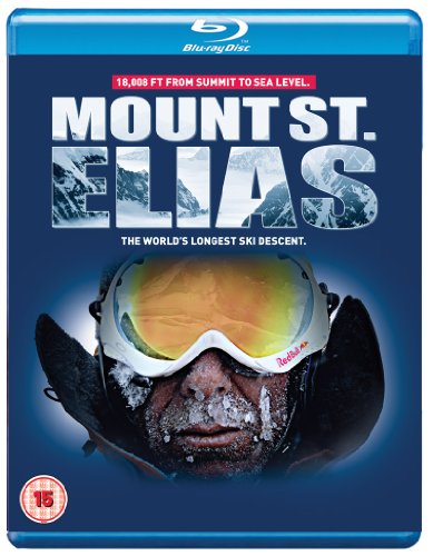 Blu-ray cover for “Mount St. Elias” featuring a skier’s face and snowy peaks.