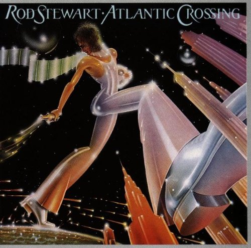 Rod Stewart album cover, "Atlantic Crossing," featuring stylized illustration.