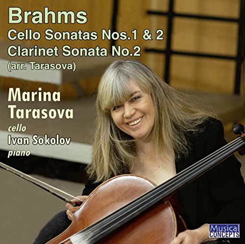 Cellist Marina Tarasova and pianist Ivan Sokolov, Brahms CD cover.