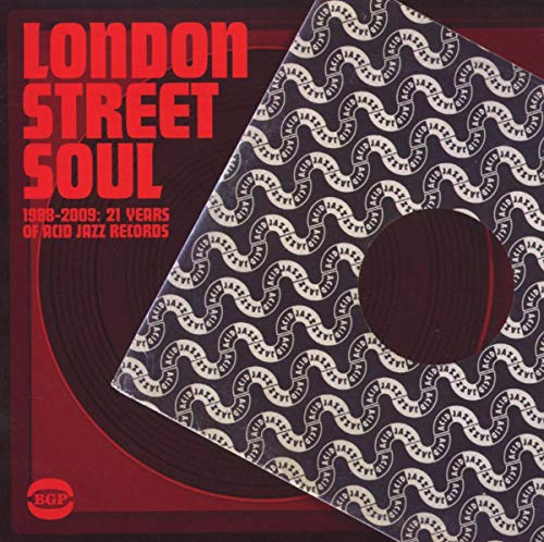 CD cover for “London Street Soul” with red, brown, and patterned design.