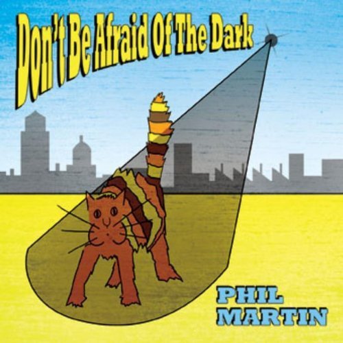 Album cover: cartoon cat in a spotlight, with city skyline and title text.
