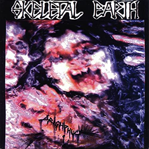 Album cover for Skeletal Earth - Drighphuck, featuring abstract, bloody imagery.