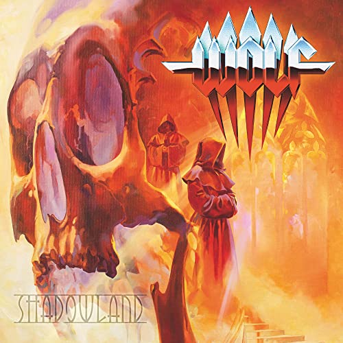 Album cover: skull, cloaked figures, and sharp, metallic band logo “Wolf”.