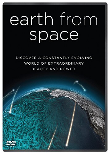 DVD cover for Earth From Space featuring a view of Earth with light streaks.