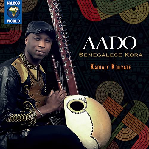 CD cover featuring Kadialy Kouyaté with a Senegalese kora instrument.