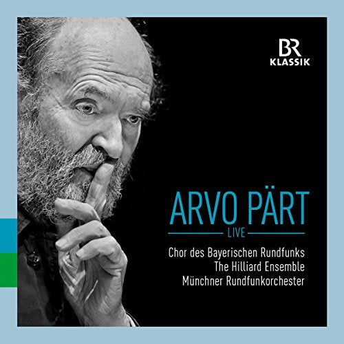 CD cover with black background, blue border, and a man's contemplative portrait.