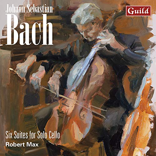 The image depicts a CD cover with an impressionist painting of a man playing cello.