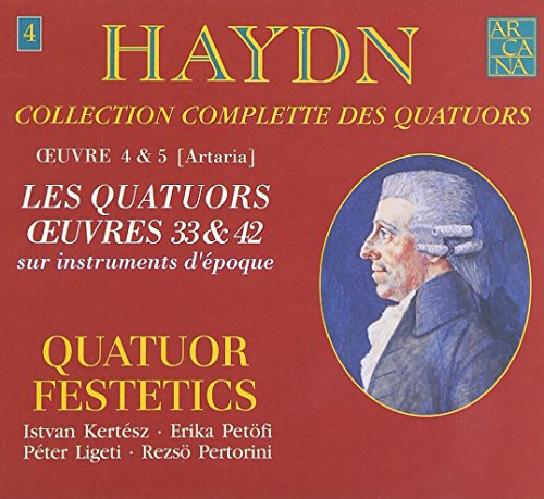 Red CD cover with yellow and white text, featuring a portrait of Haydn.