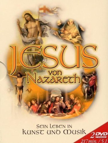 DVD cover for "Jesus von Nazareth" with images of Jesus and biblical scenes.