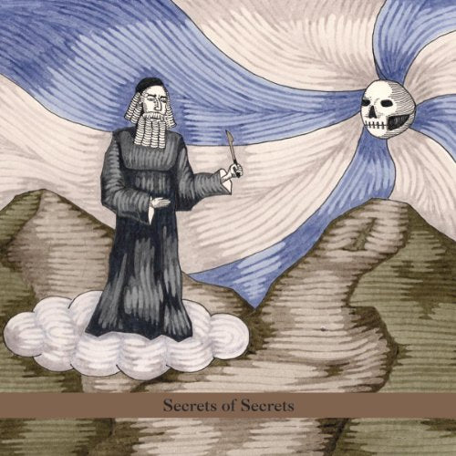CD cover: bearded figure with skull, clouds, and swirling blue ribbons.