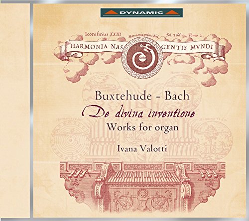 CD cover with brown design and text "Buxtehude - Bach" and "Works for Organ".