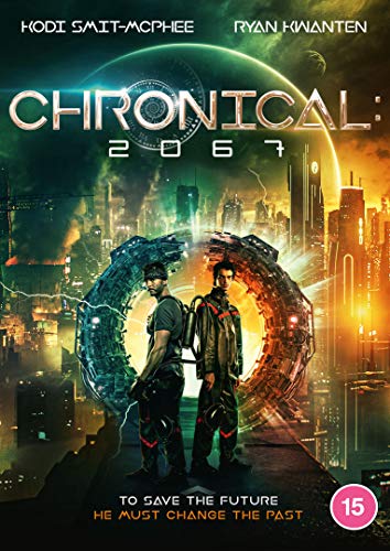 DVD cover art for Chronical 2067 showing two men standing before a glowing portal.