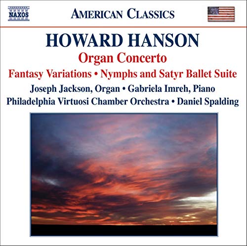 CD cover for Howard Hanson’s Organ Concerto with a stormy sky image.