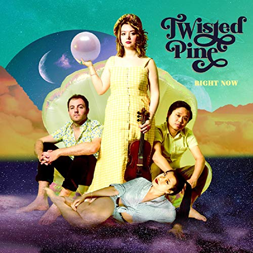 "CD cover featuring four people in surreal space scene with 'Twisted Pine' and 'Right Now' text."