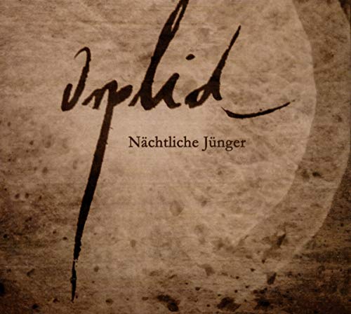 CD cover for "Orplid - Nächtliche Jünger" with abstract dark brushstrokes.