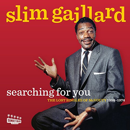 Slim Gaillard portrait on red album cover, text “Searching For You”.