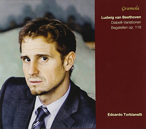 CD cover featuring pianist Edoardo Torbianelli and text for Beethoven’s variations.