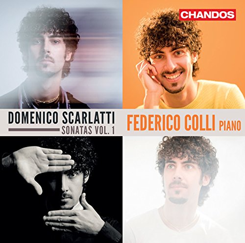 CD cover featuring pianist Federico Colli and text “Domenico Scarlatti.”