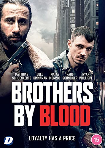 DVD cover featuring two men, one holding a gun, with city background and text.
