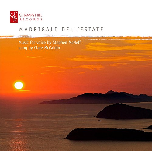 CD cover: sunset over the sea with text "Madrigali Dell'Estate".