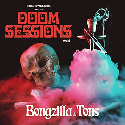 CD cover: skull, pink and blue smoke, and a bong with ornate details.