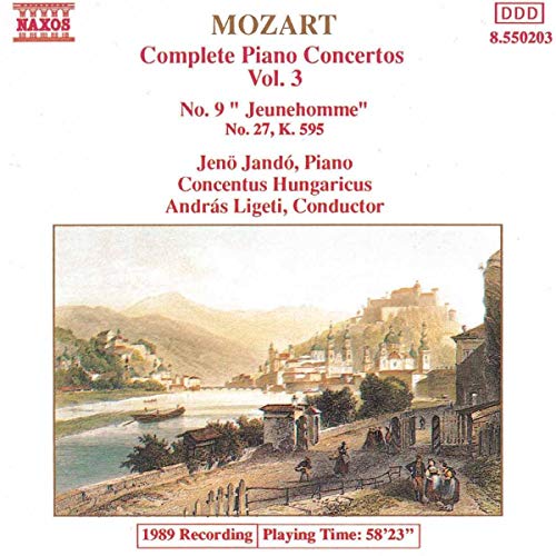 CD cover for Mozart piano concertos with a landscape painting.