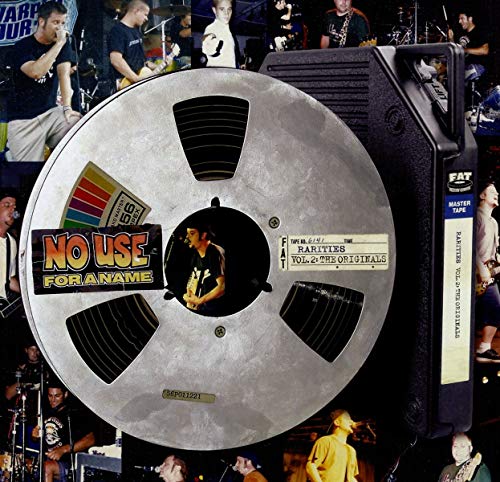 Reel-to-reel tape with "No Use For A Name" sticker, band photos collage.