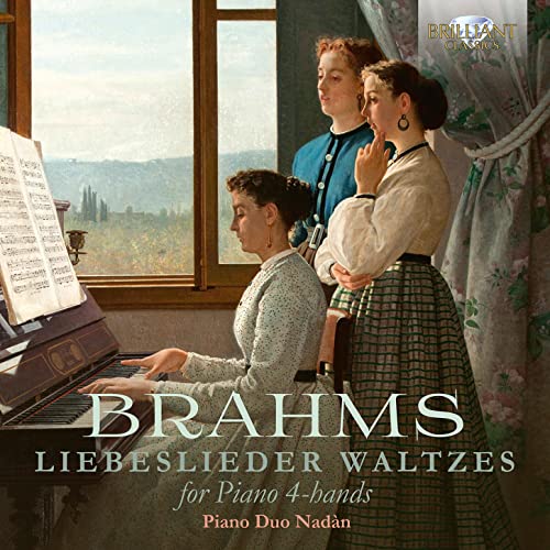 CD cover: two women and a piano with sheet music, landscape view.