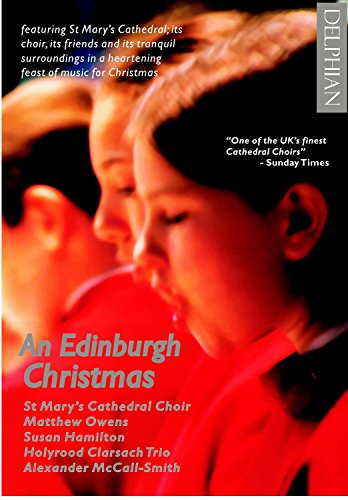 DVD cover for "An Edinburgh Christmas" featuring choir members in red robes.