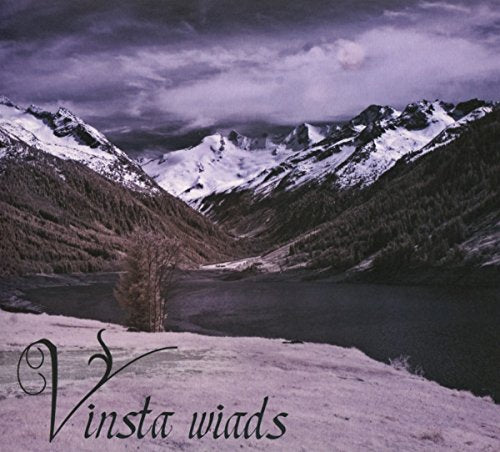 Snowy mountains and lake landscape with album title "Vinsta wiads.