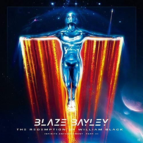 CD cover for Blaze Bayley’s “Redemption Of William Black” with abstract, fiery design.
